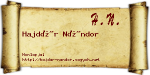 Hajdár Nándor névjegykártya