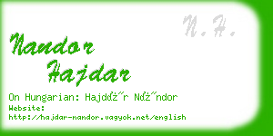 nandor hajdar business card